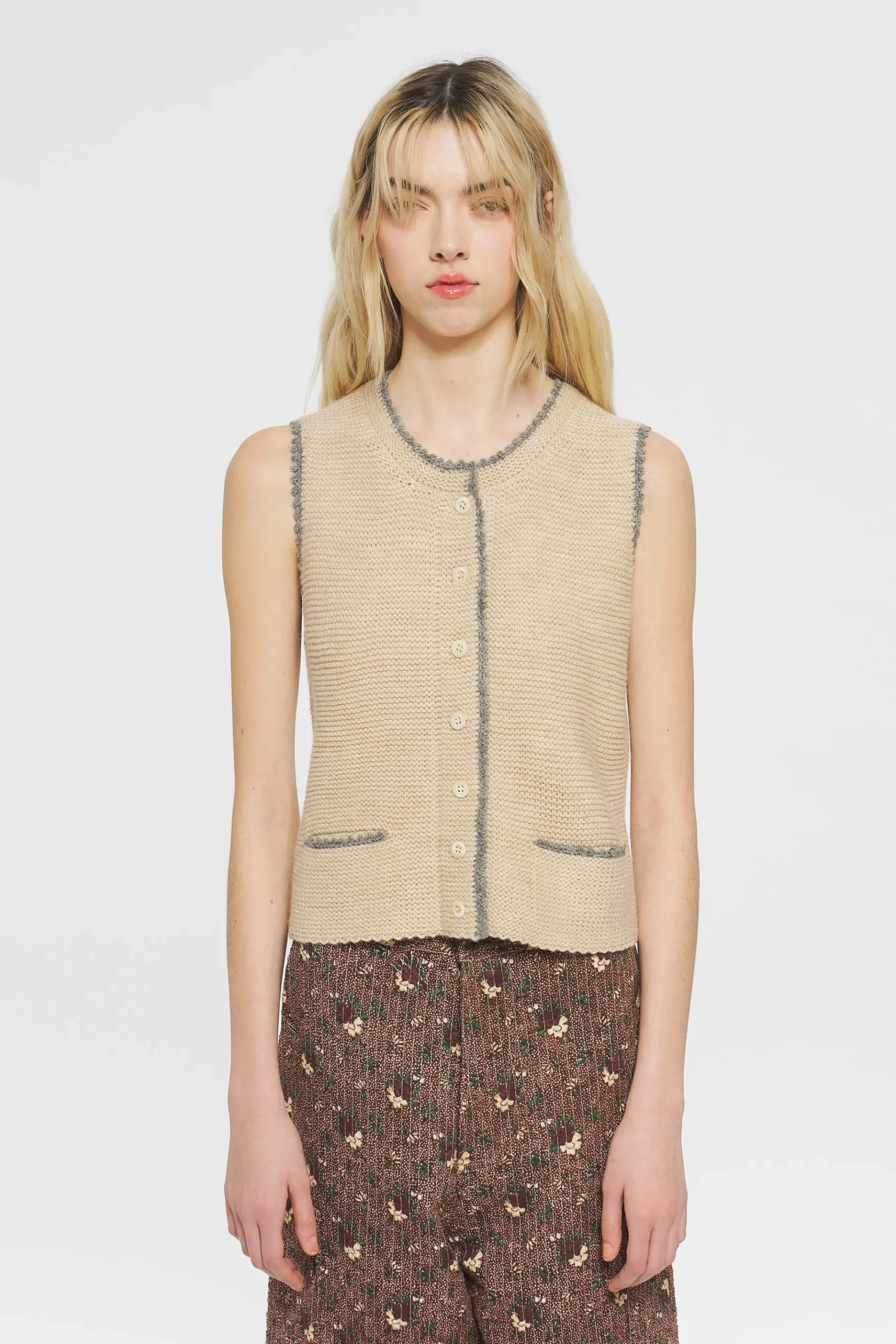ANTIK BATIK Philipine Gilet Cream Clearance