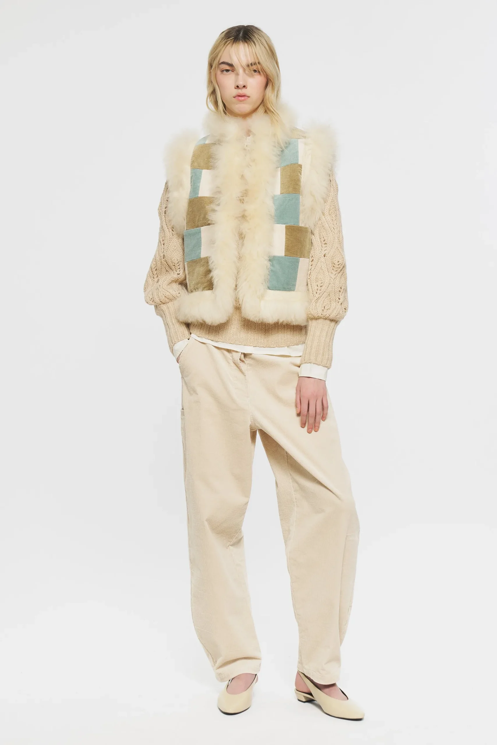 ANTIK BATIK Rusty Gilet Cream Online