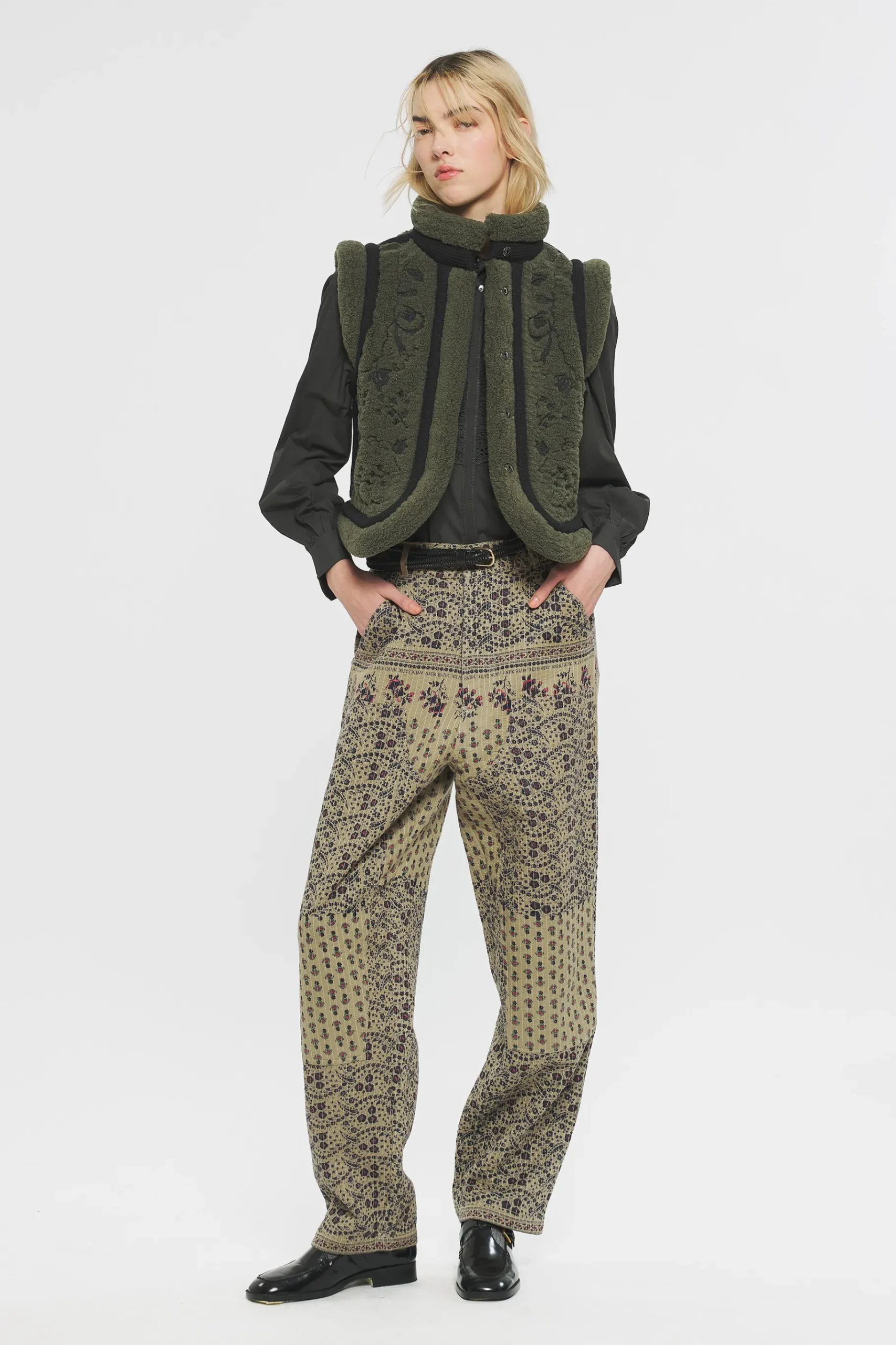 ANTIK BATIK Saliba Embroidered gilet Green Flash Sale