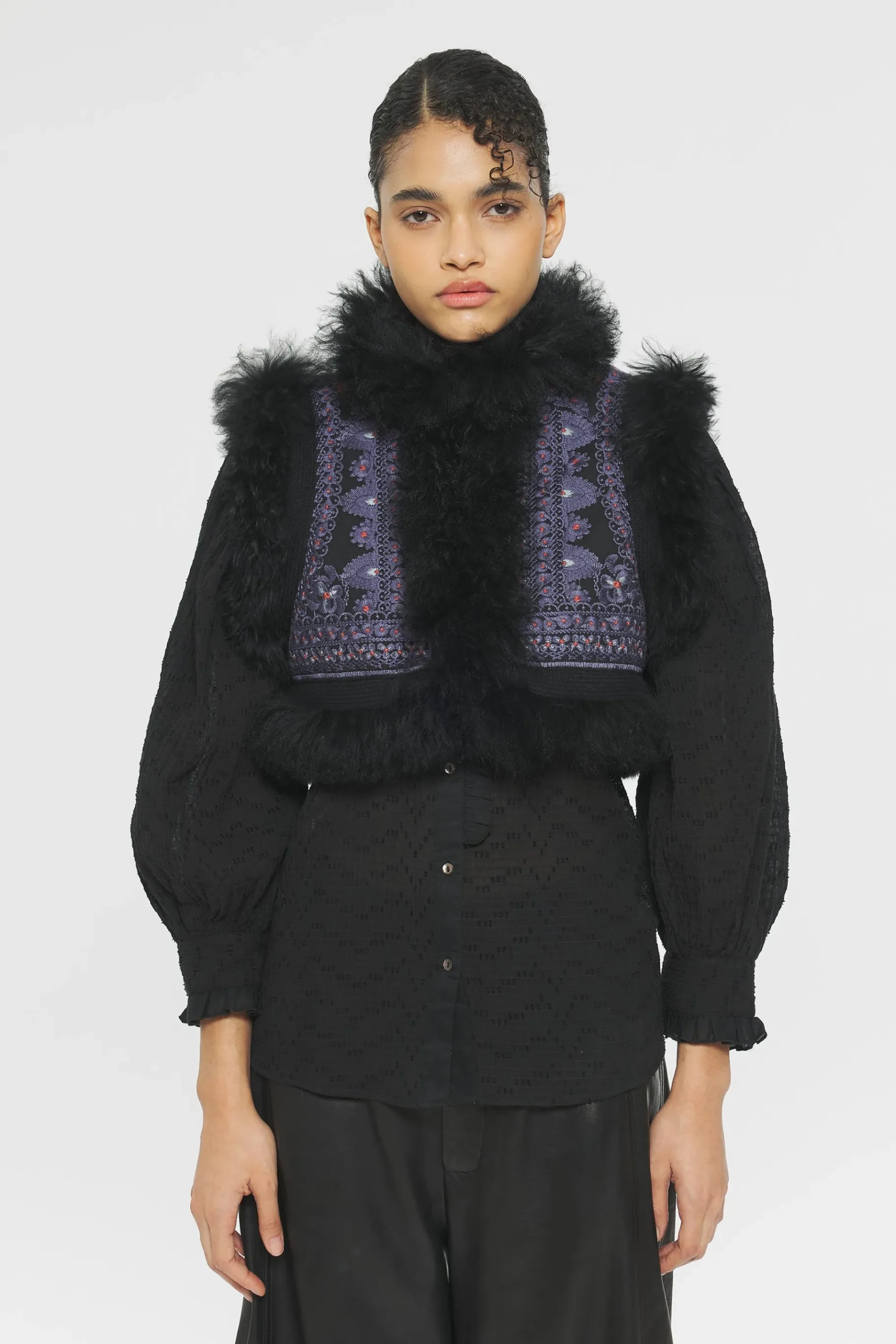 ANTIK BATIK Sandor Embroidered bolero Black Sale
