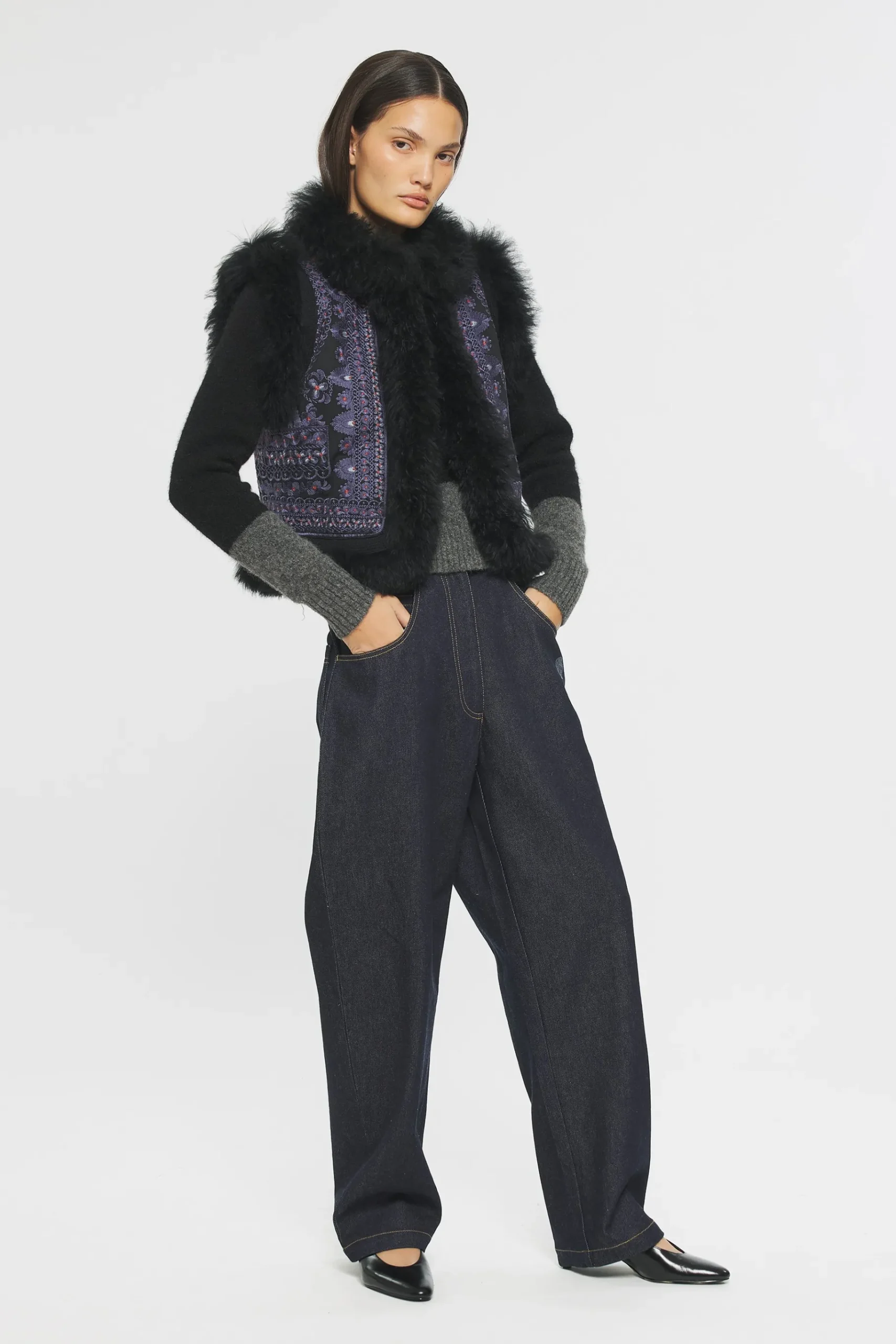 ANTIK BATIK Sandor Embroidered gilet Black Best Sale