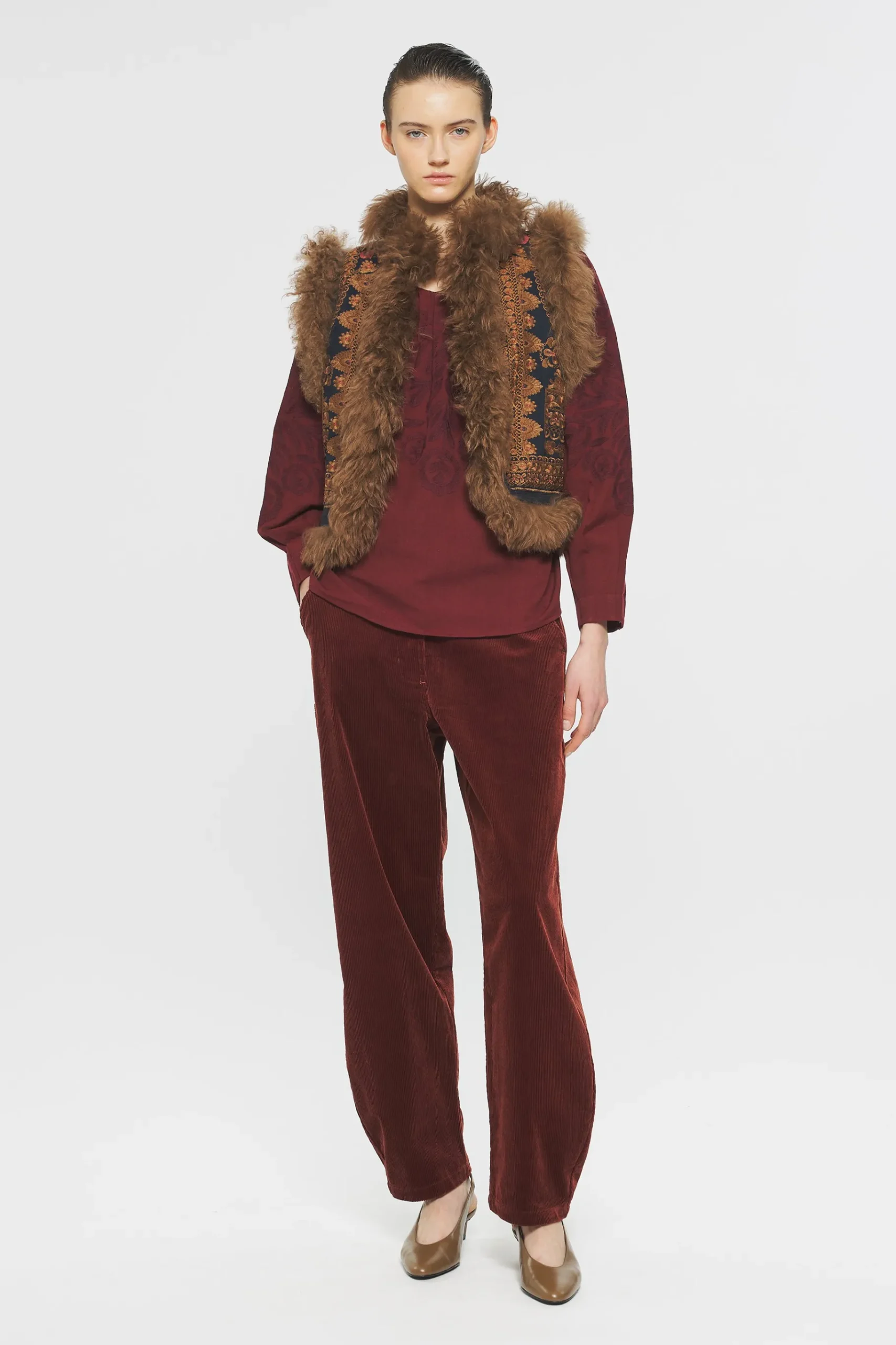 ANTIK BATIK Sandor Embroidered gilet Brown Store