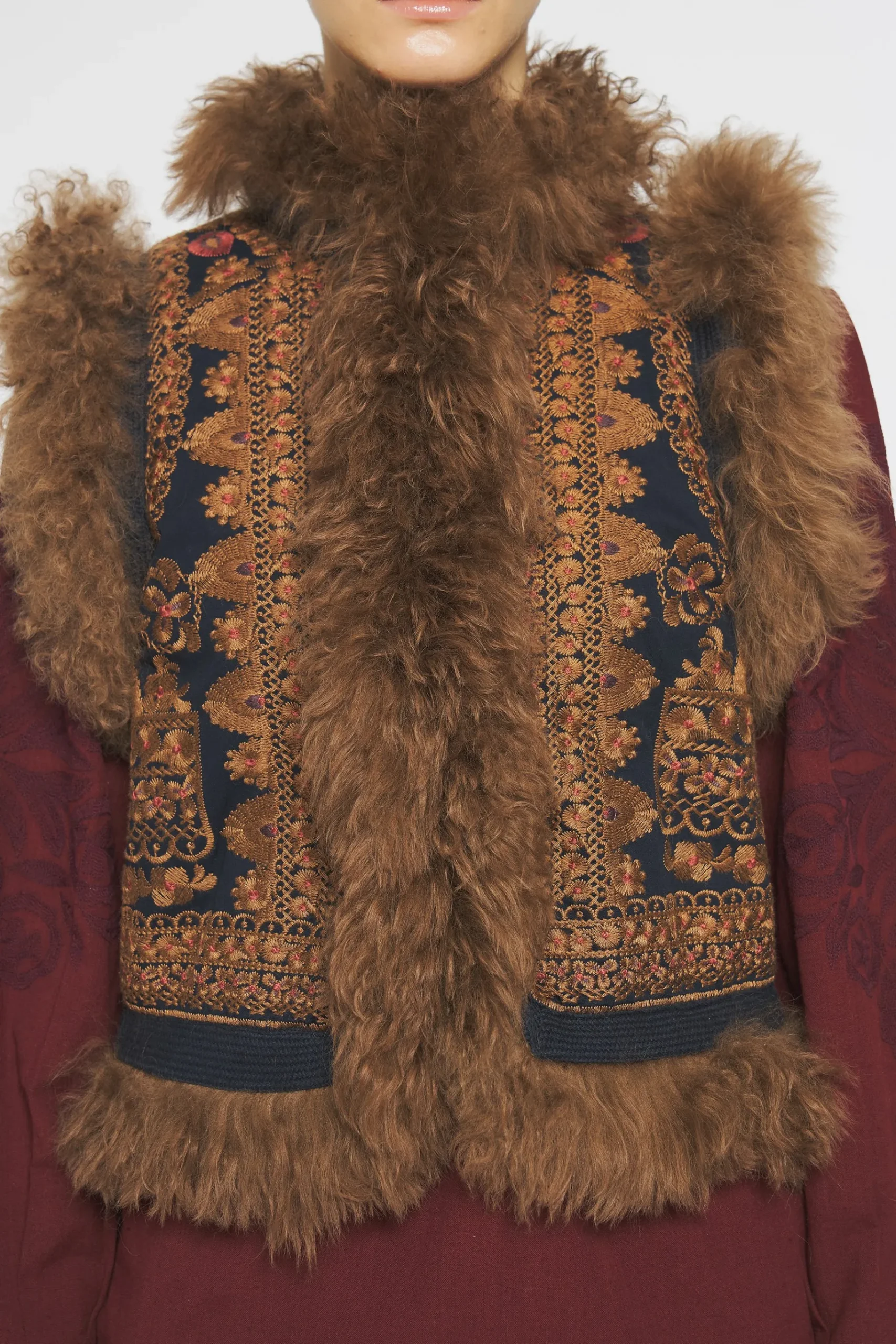 ANTIK BATIK Sandor Embroidered gilet Brown Store
