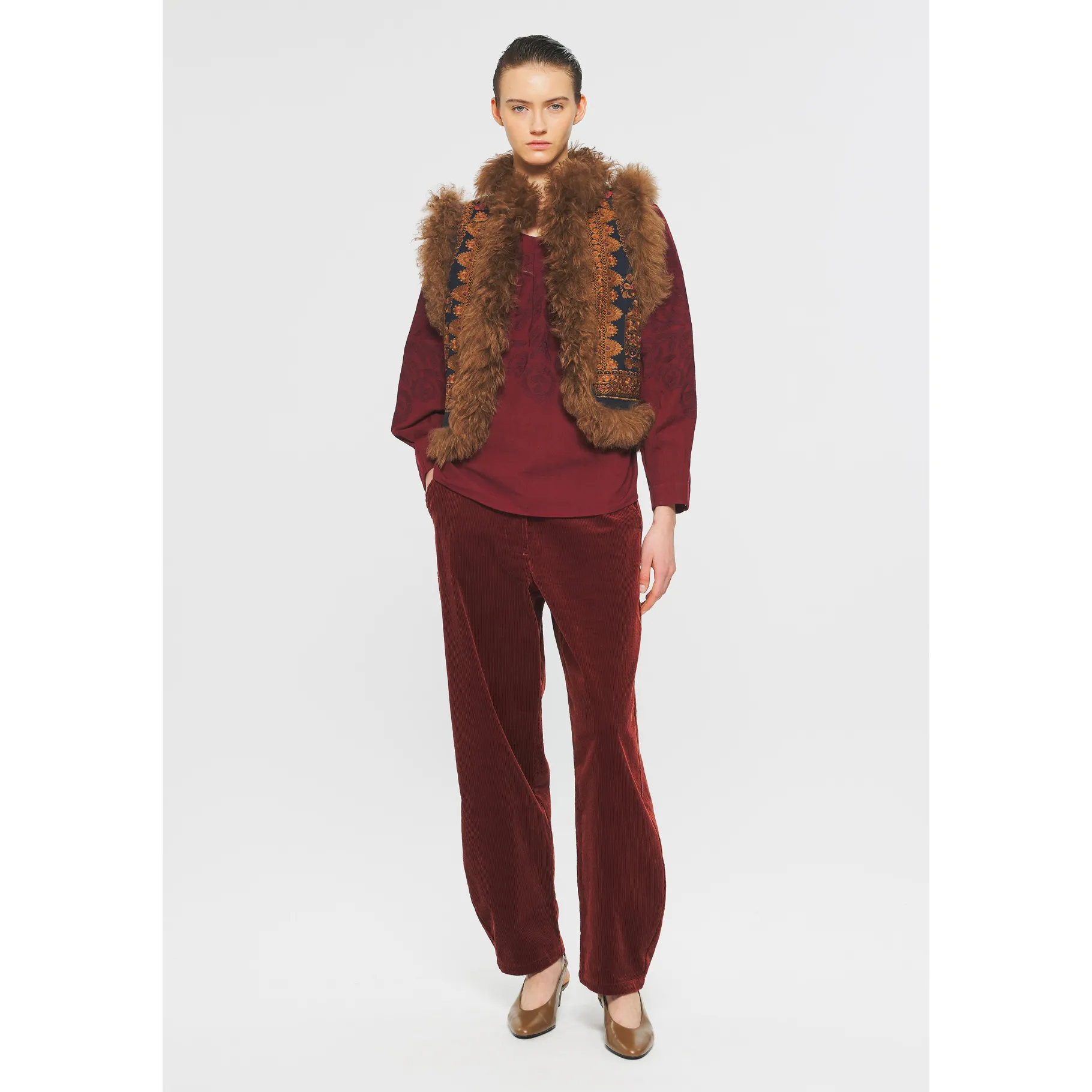 ANTIK BATIK Sandor Embroidered gilet Brown Store