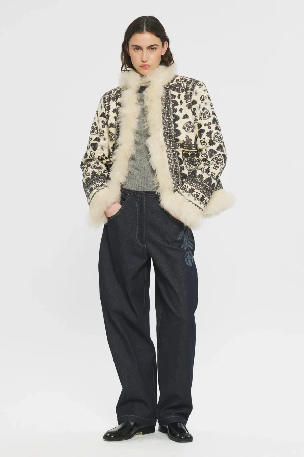 ANTIK BATIK Sandor Embroidered jacket Cream Fashion