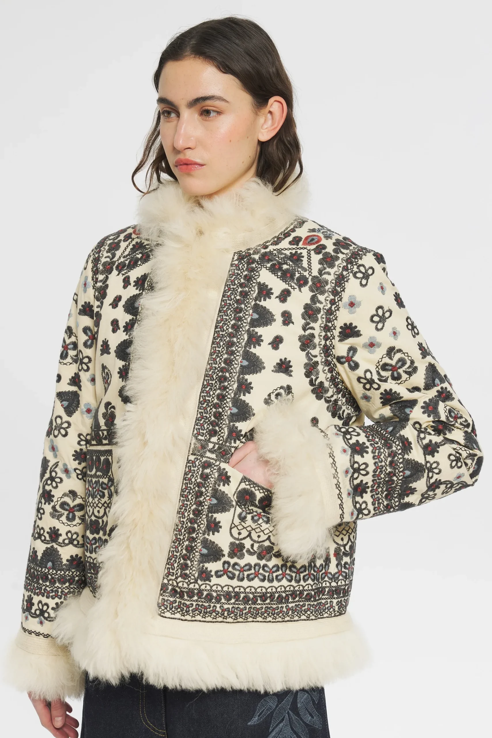 ANTIK BATIK Sandor Embroidered jacket Cream Fashion