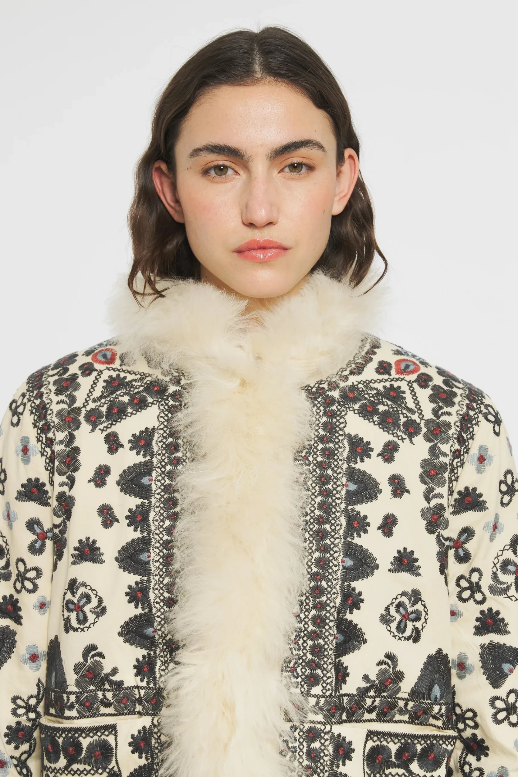 ANTIK BATIK Sandor Embroidered jacket Cream Fashion