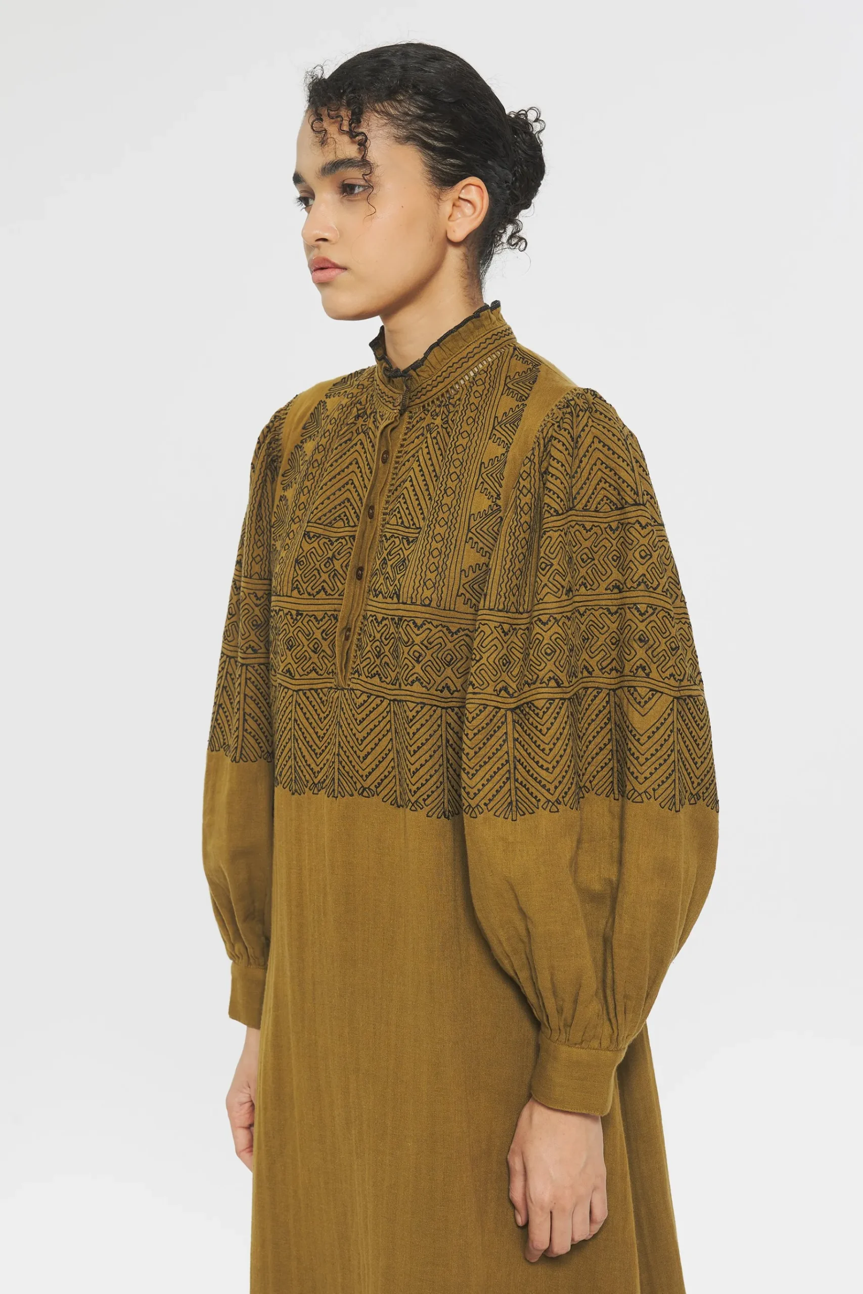 ANTIK BATIK Svetlana Embroidered Dress Cream Cheap