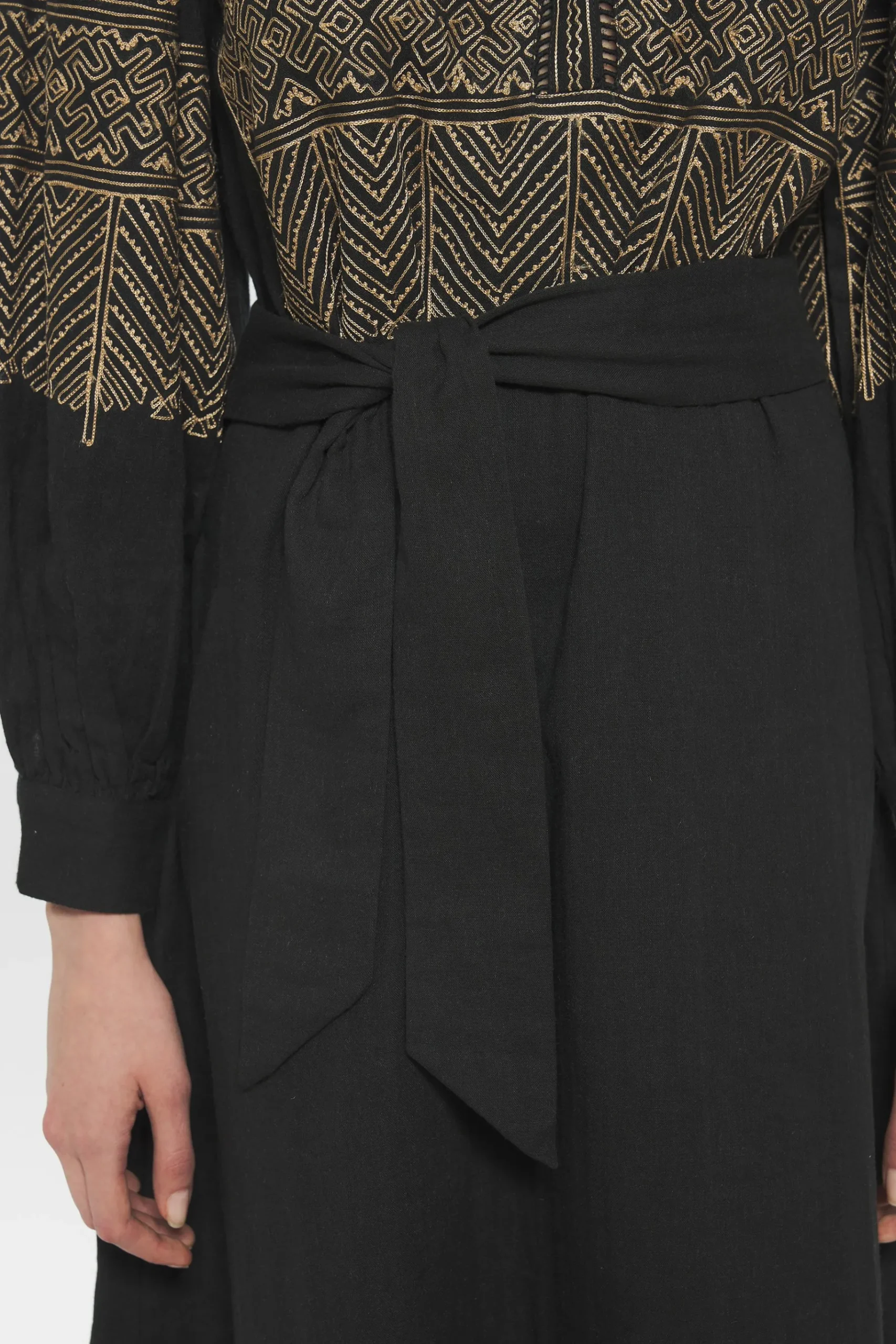 ANTIK BATIK Svetlana Embroidered Dress Black New