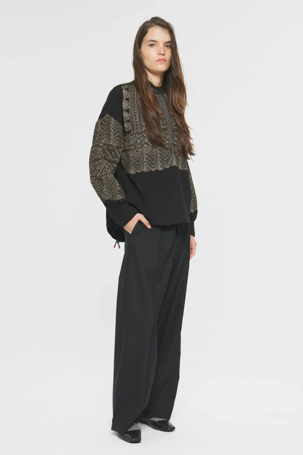ANTIK BATIK Svetlana Embroidered Tunic Black Best Sale