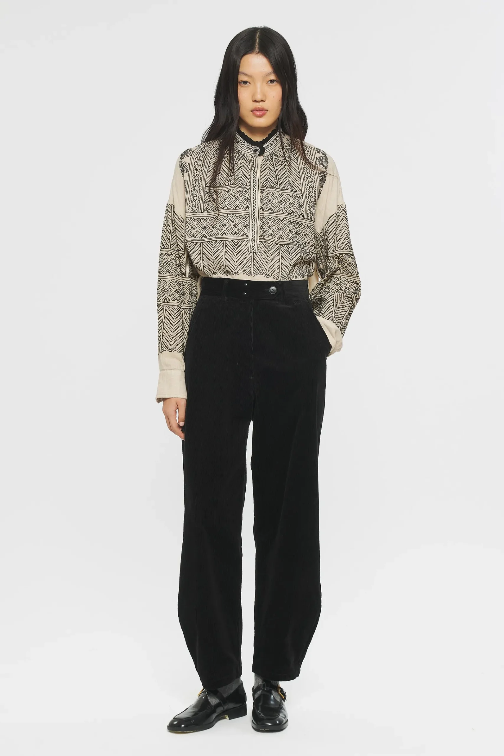 ANTIK BATIK Svetlana Embroidered Tunic Cream Discount