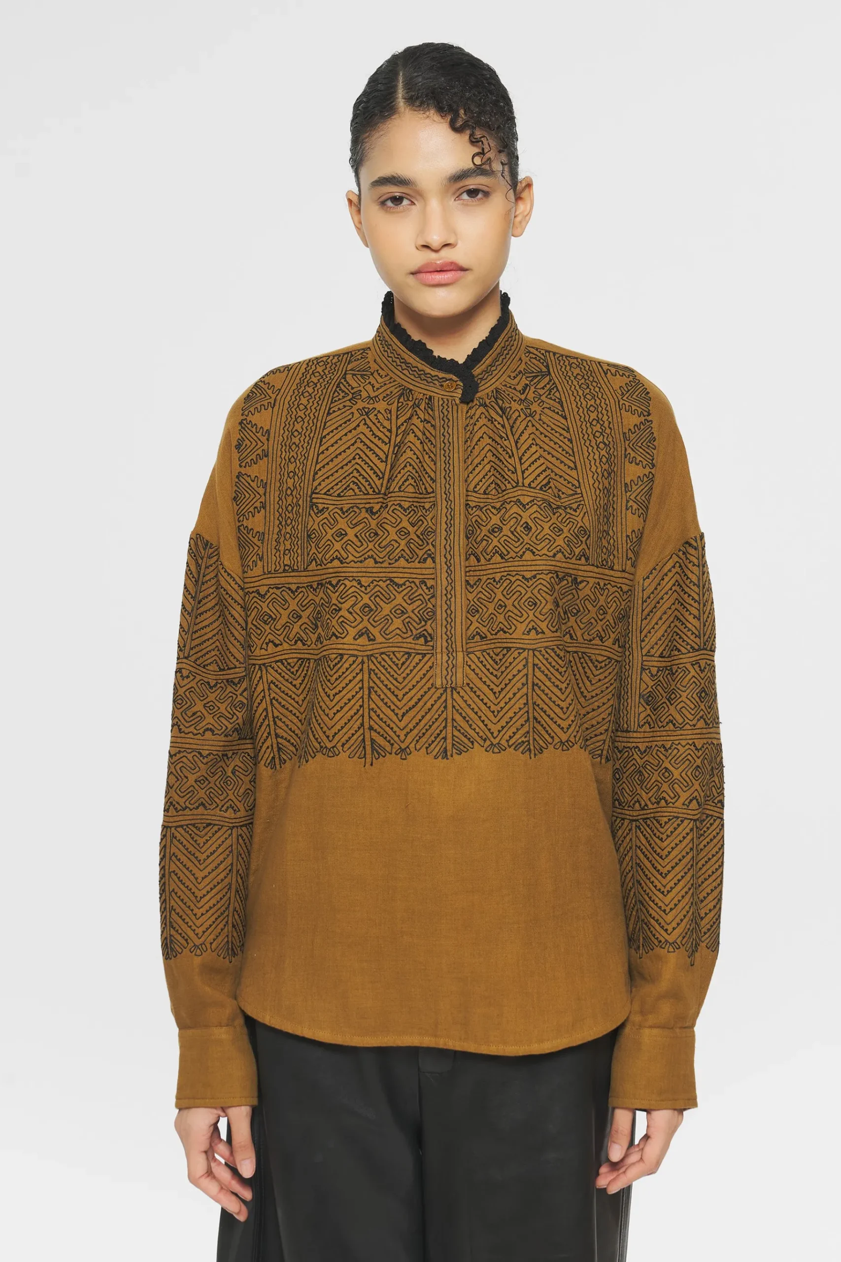 ANTIK BATIK Svetlana Embroidered Tunic Cream Cheap