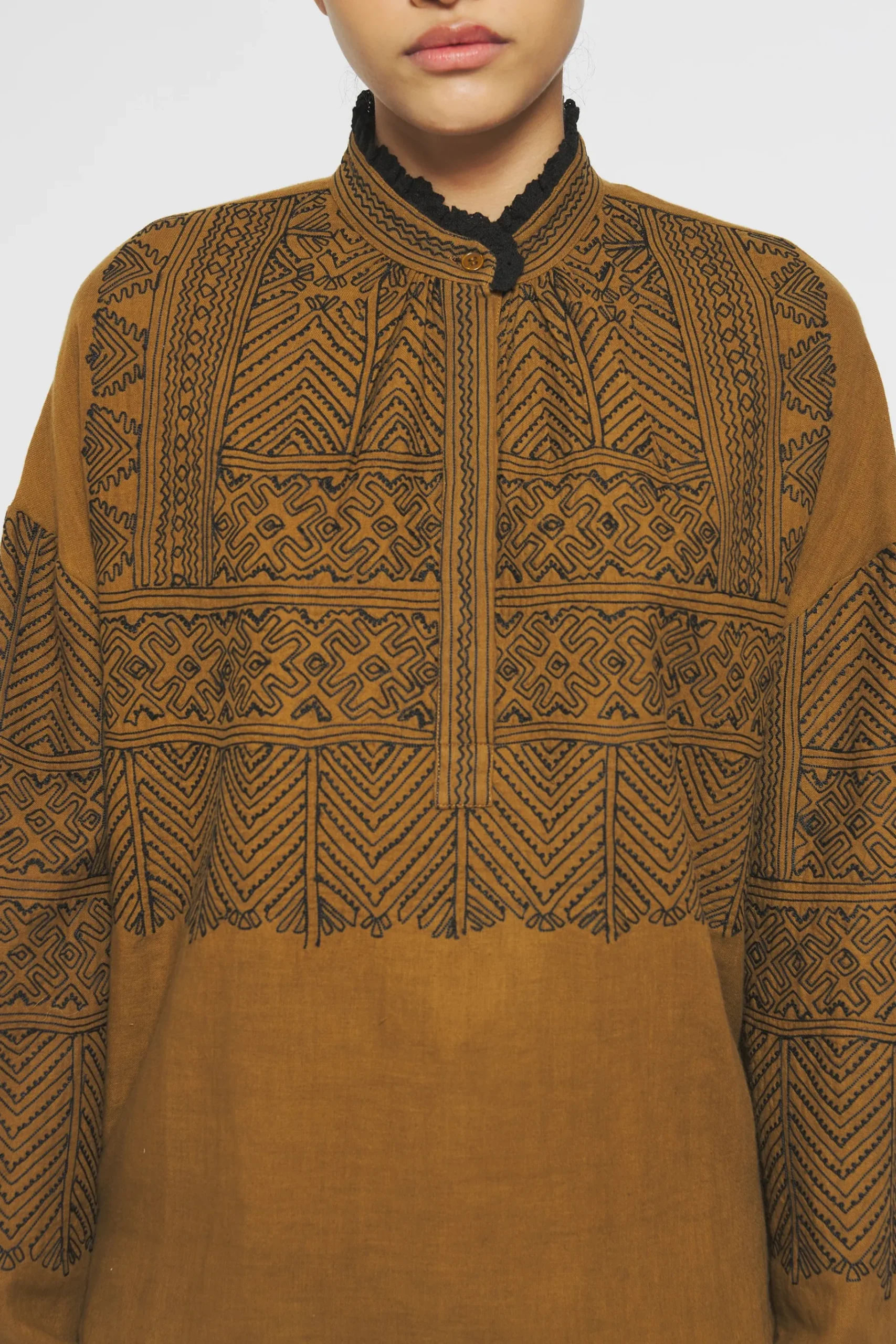 ANTIK BATIK Svetlana Embroidered Tunic Cream Cheap