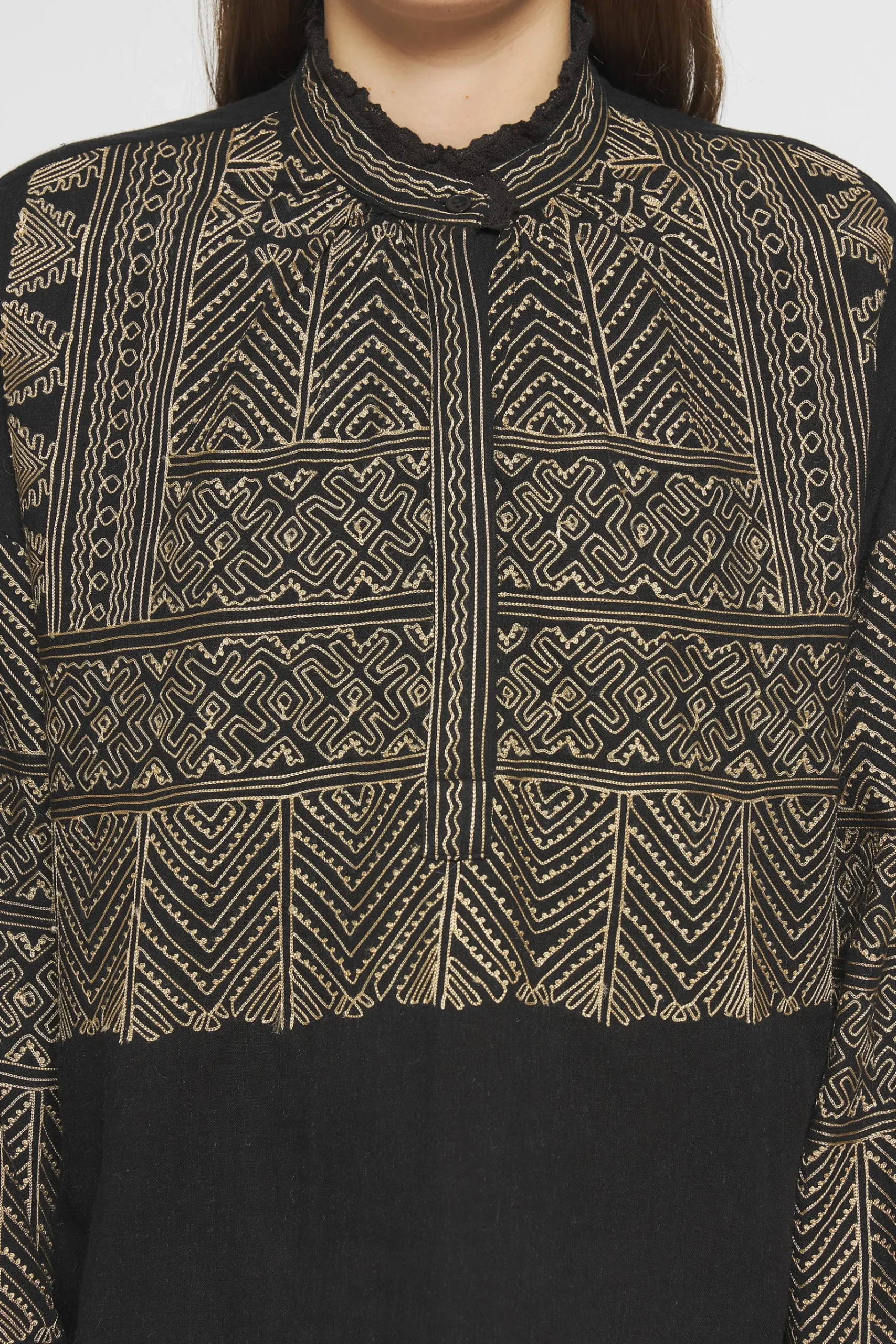 ANTIK BATIK Svetlana Embroidered Tunic Black Best Sale