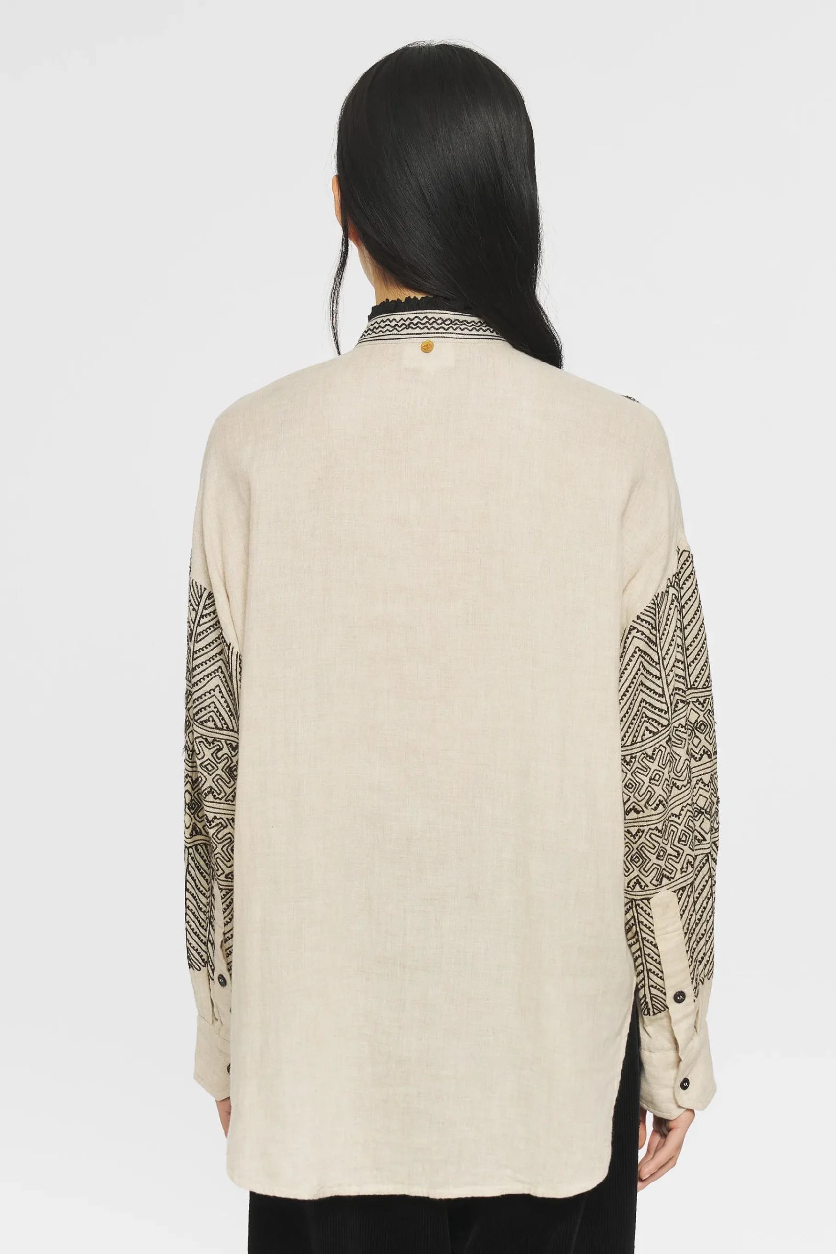 ANTIK BATIK Svetlana Embroidered Tunic Cream Discount