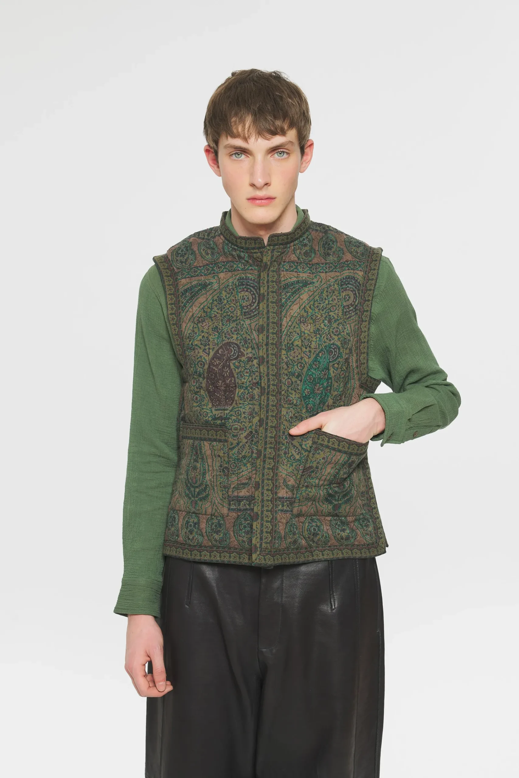 ANTIK BATIK Tajaro Gilet Green Online