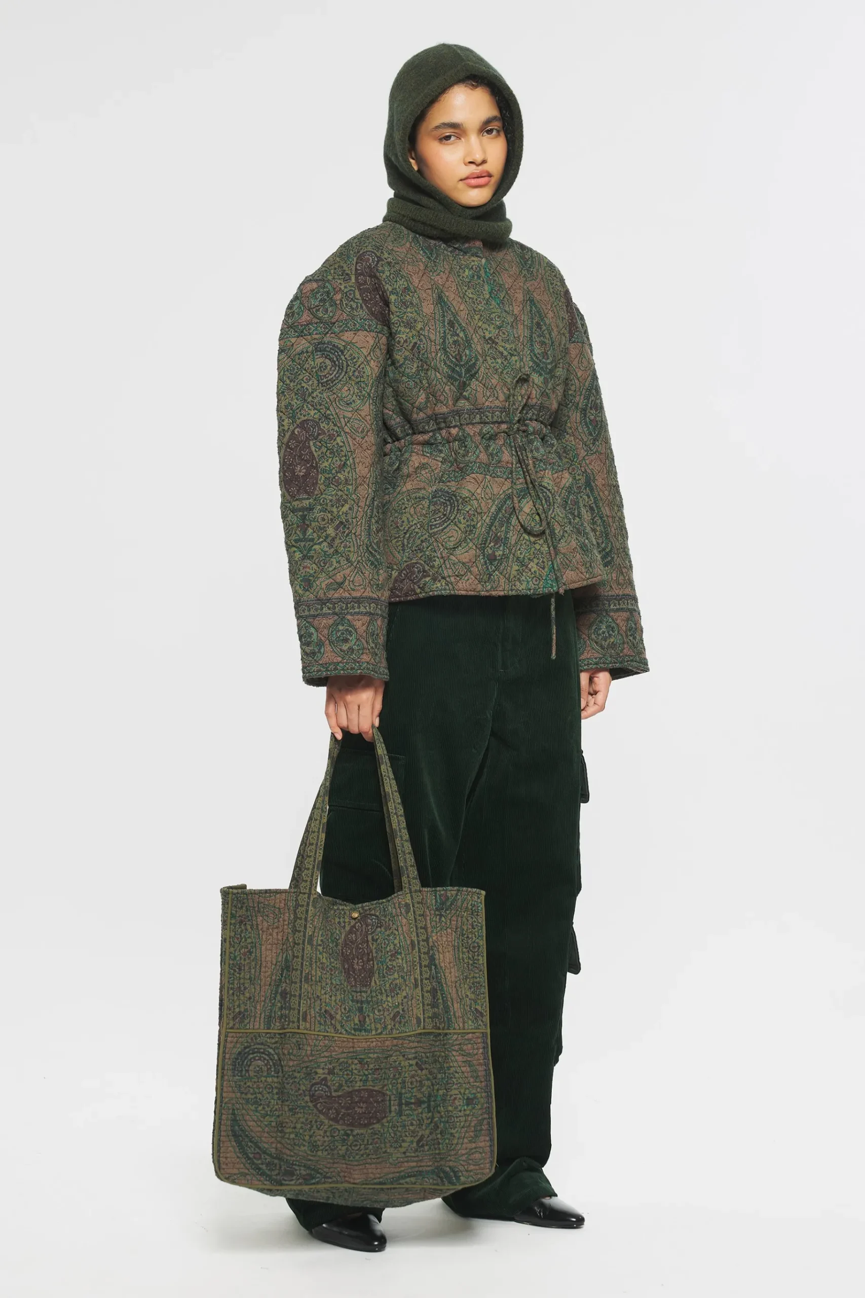 ANTIK BATIK Tajaro Tote bag Green New