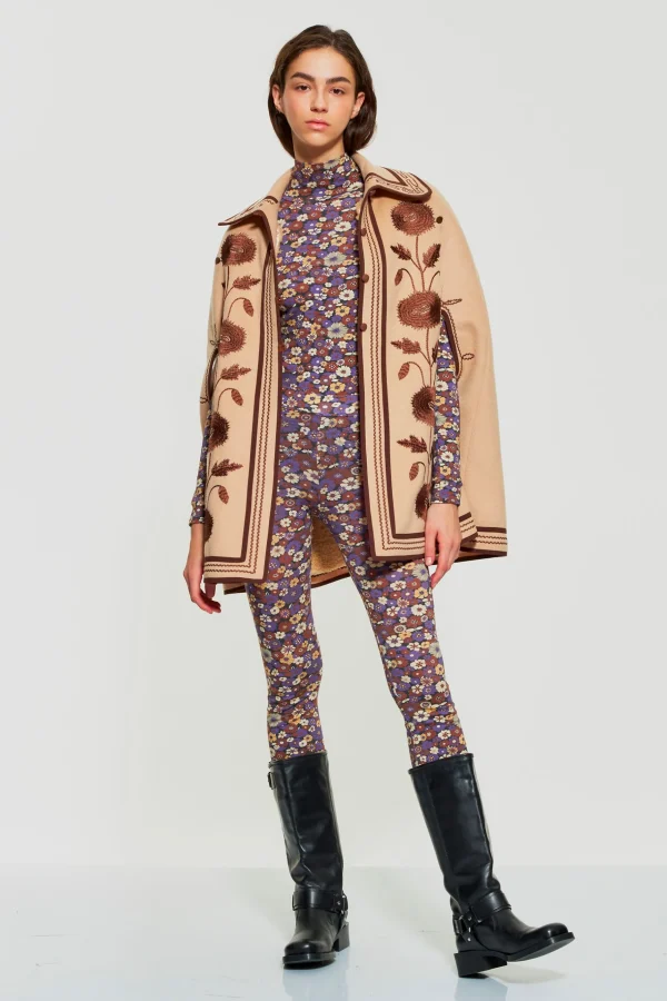 ANTIK BATIK Trudy embroidered cape Cream Sale