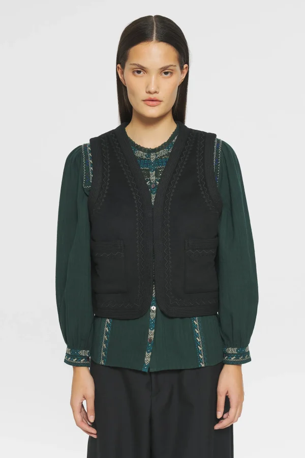 ANTIK BATIK William Gilet Black Fashion