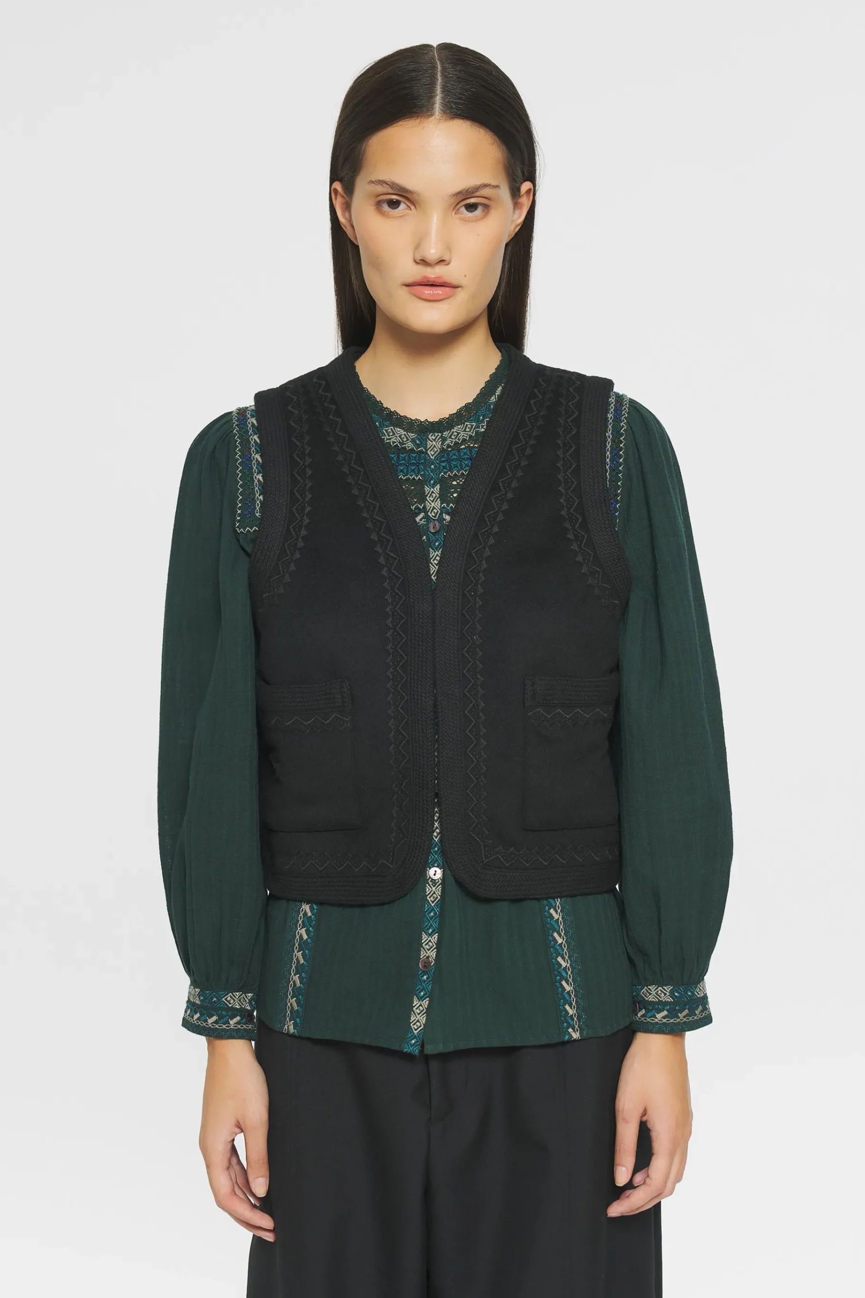 ANTIK BATIK William Gilet Black Fashion