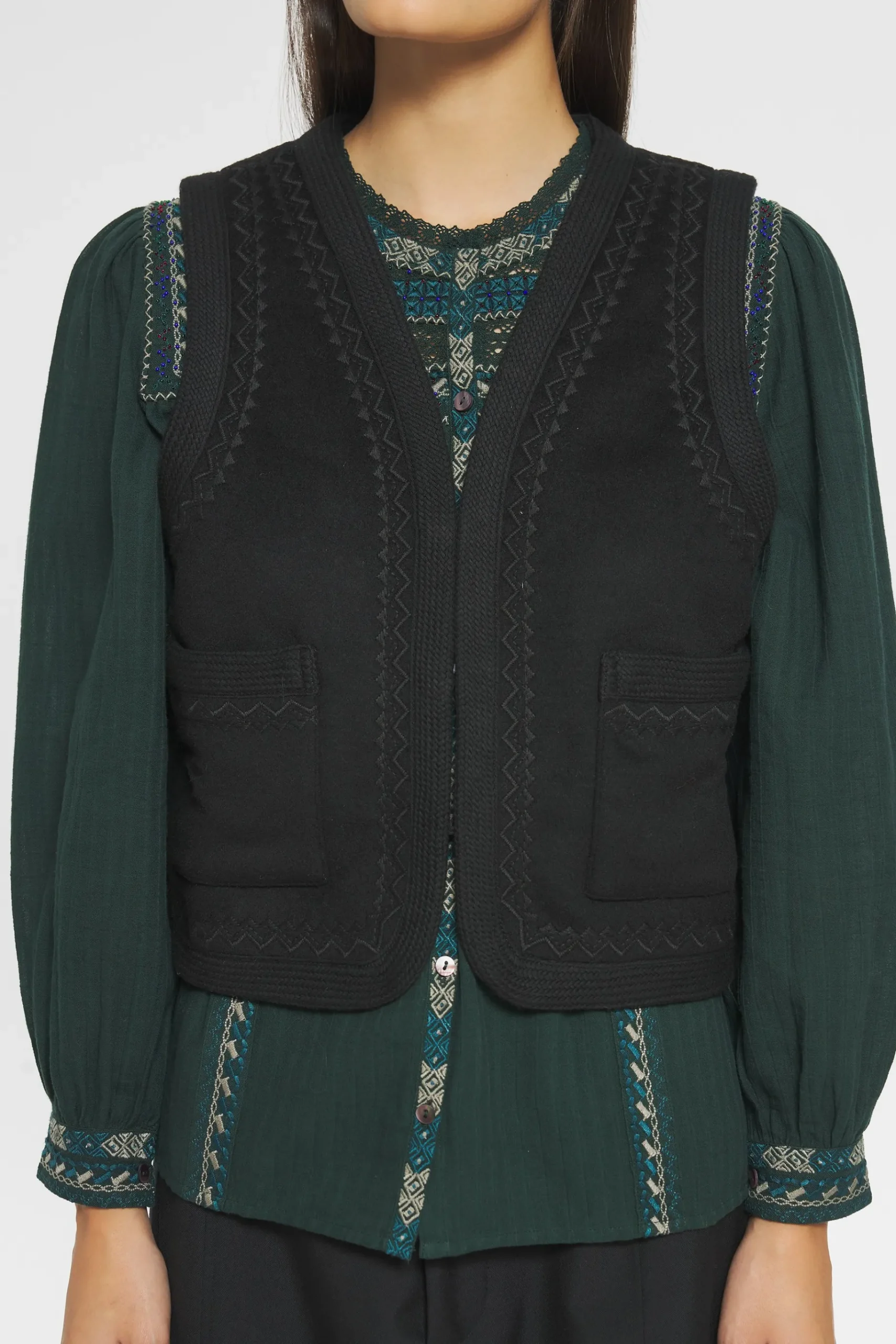 ANTIK BATIK William Gilet Black Fashion