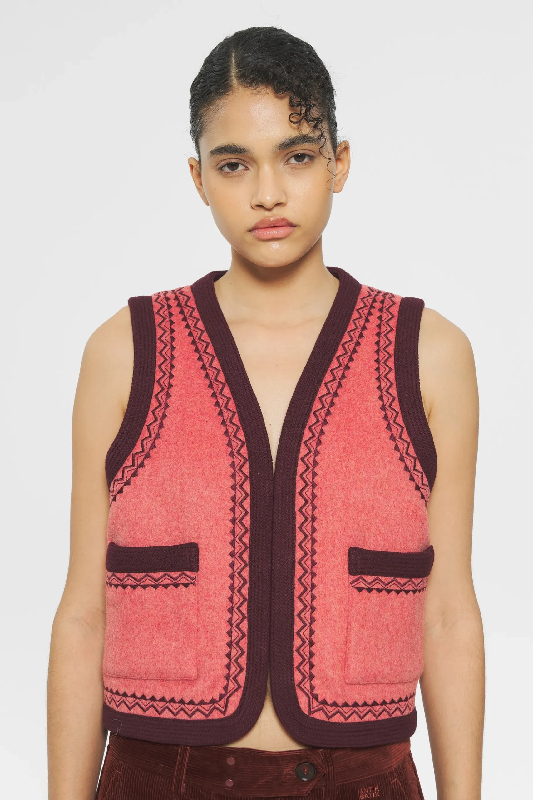 ANTIK BATIK William Gilet Red New