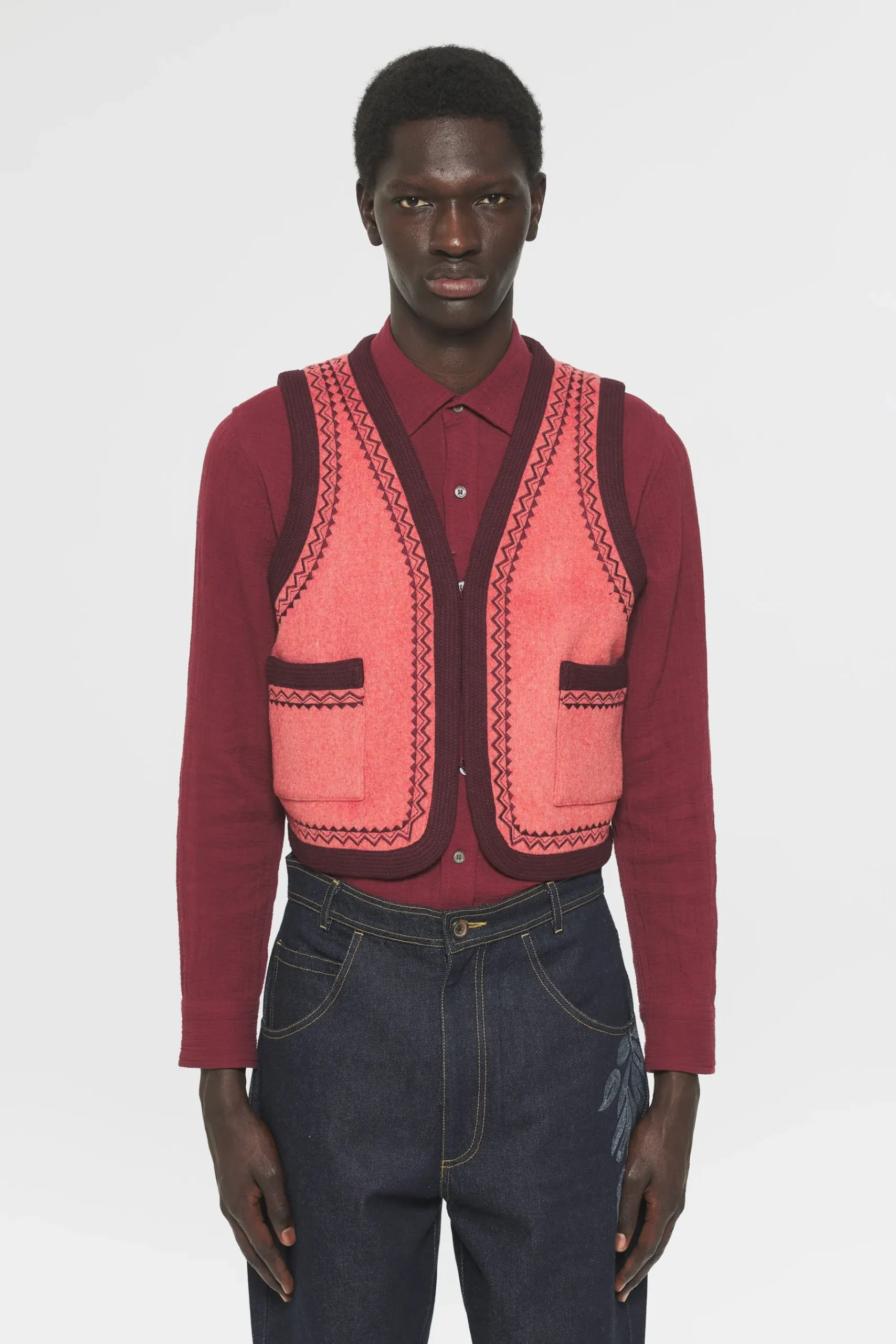 ANTIK BATIK William Gilet Men Red Store