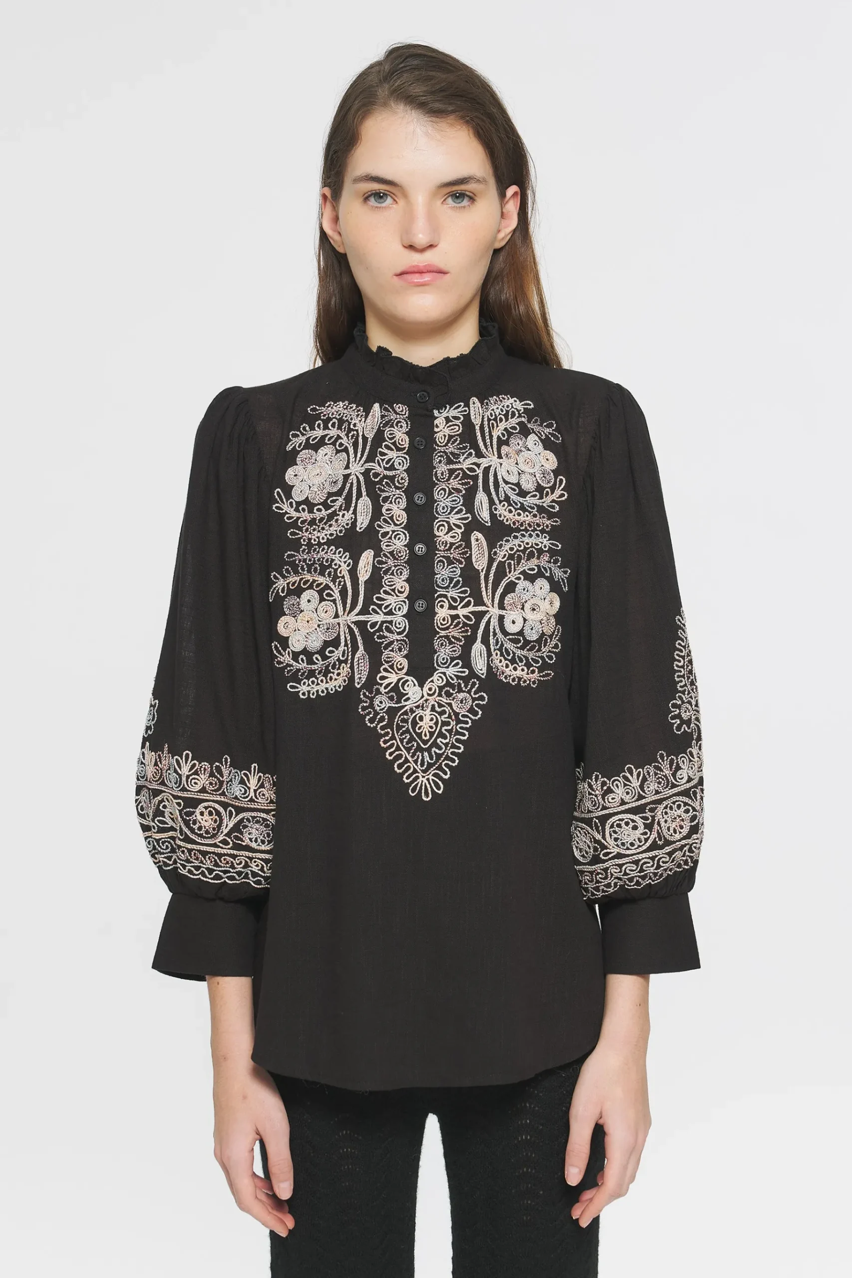 ANTIK BATIK Ziggy Embroidered blouse Black Shop