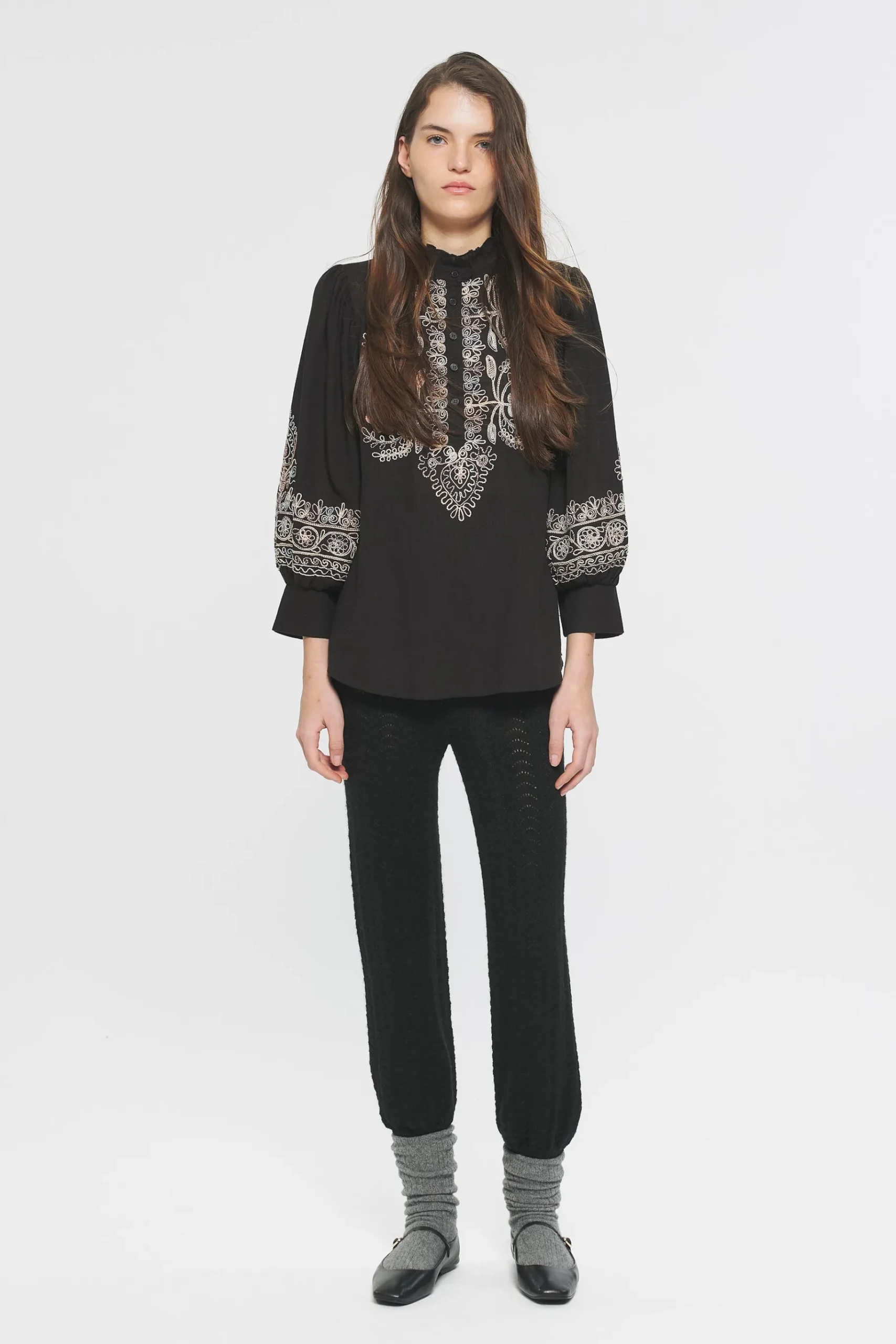 ANTIK BATIK Ziggy Embroidered blouse Black Shop