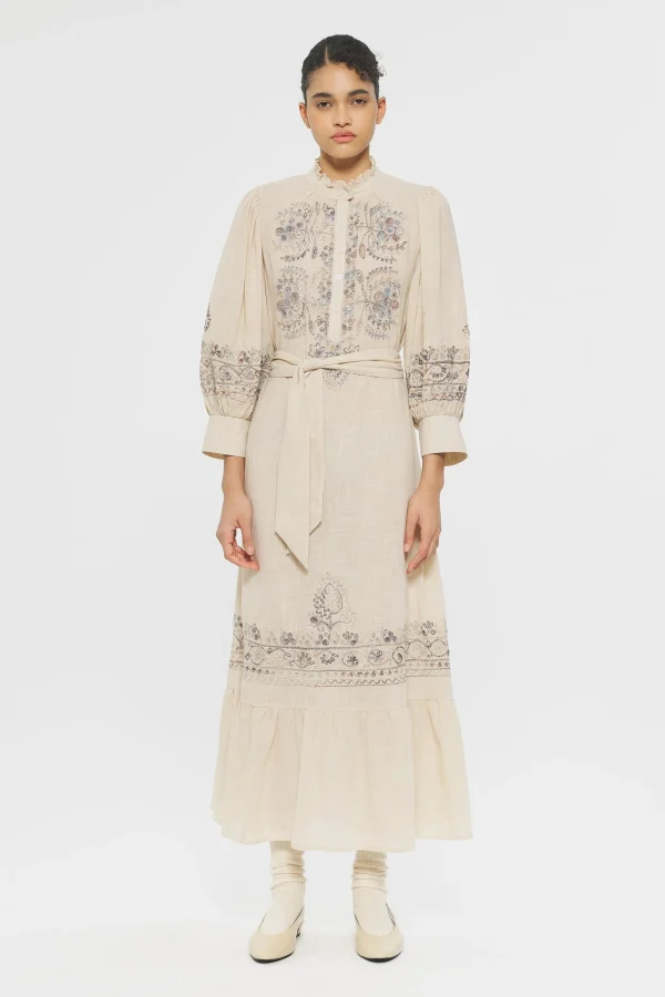 ANTIK BATIK Ziggy Embroidered maxi dress Cream Hot