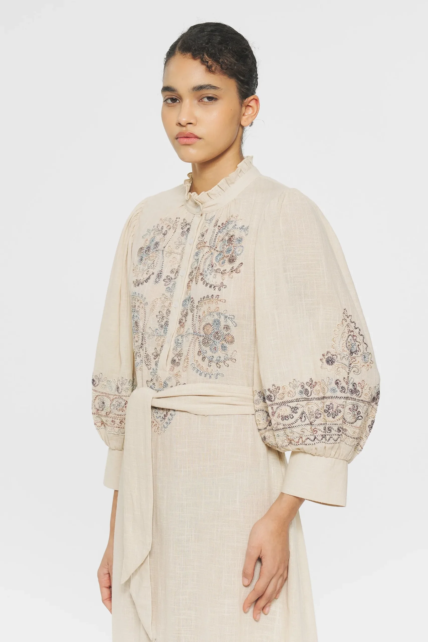 ANTIK BATIK Ziggy Embroidered maxi dress Cream Hot