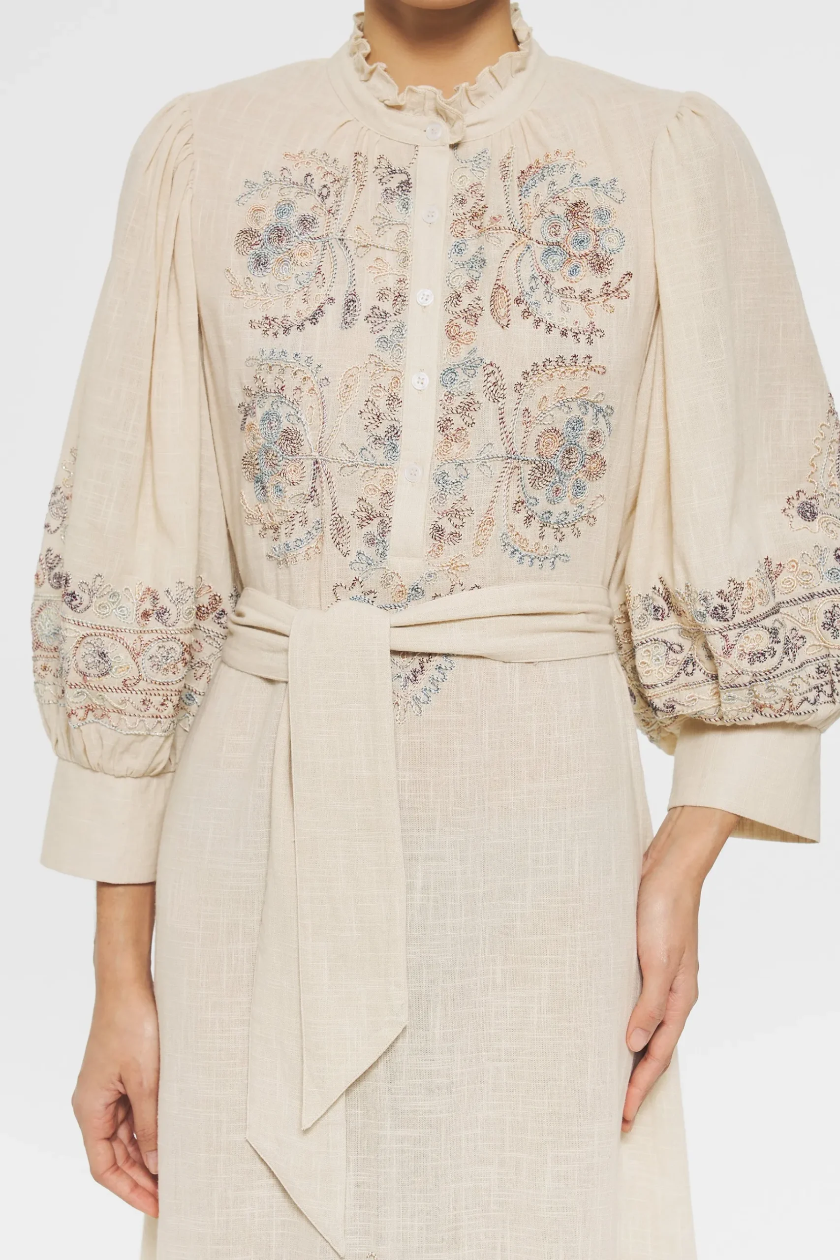 ANTIK BATIK Ziggy Embroidered maxi dress Cream Hot