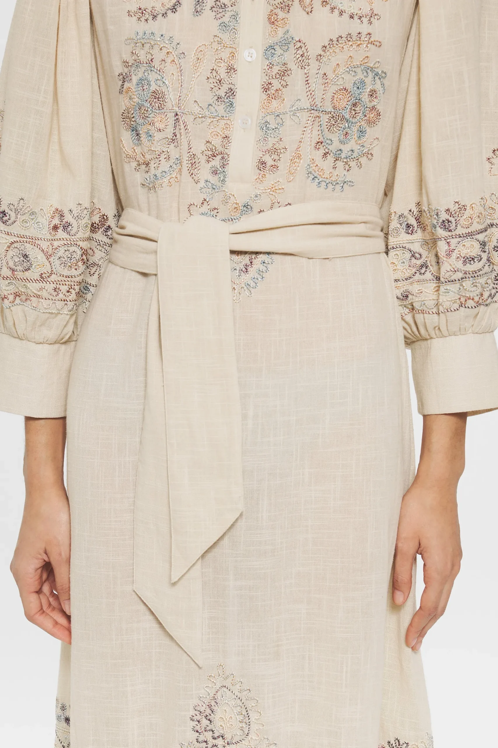 ANTIK BATIK Ziggy Embroidered maxi dress Cream Hot