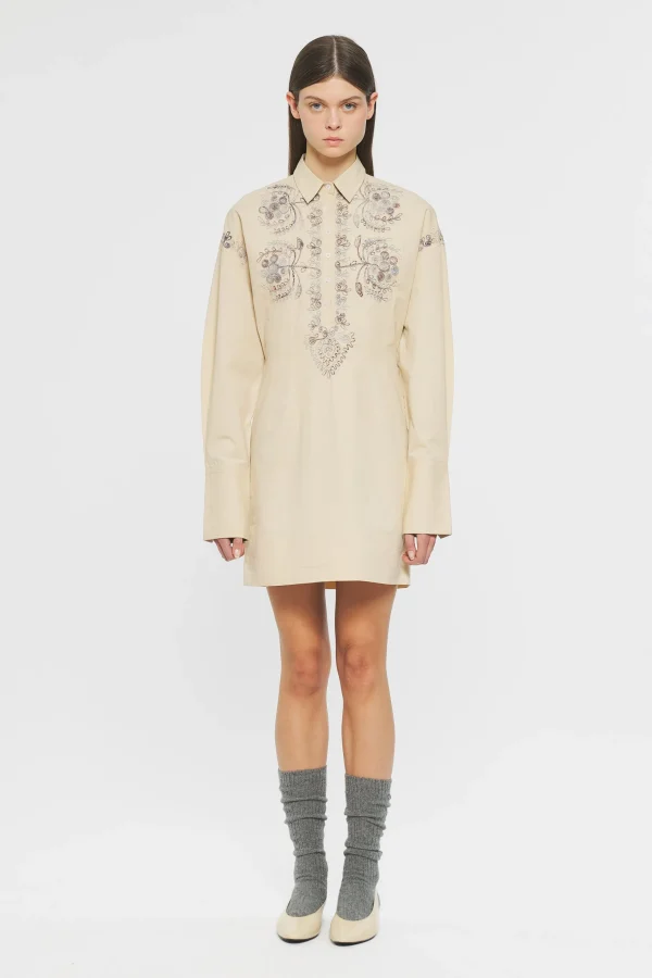 ANTIK BATIK Ziggy Embroidered mini dress Cream Flash Sale