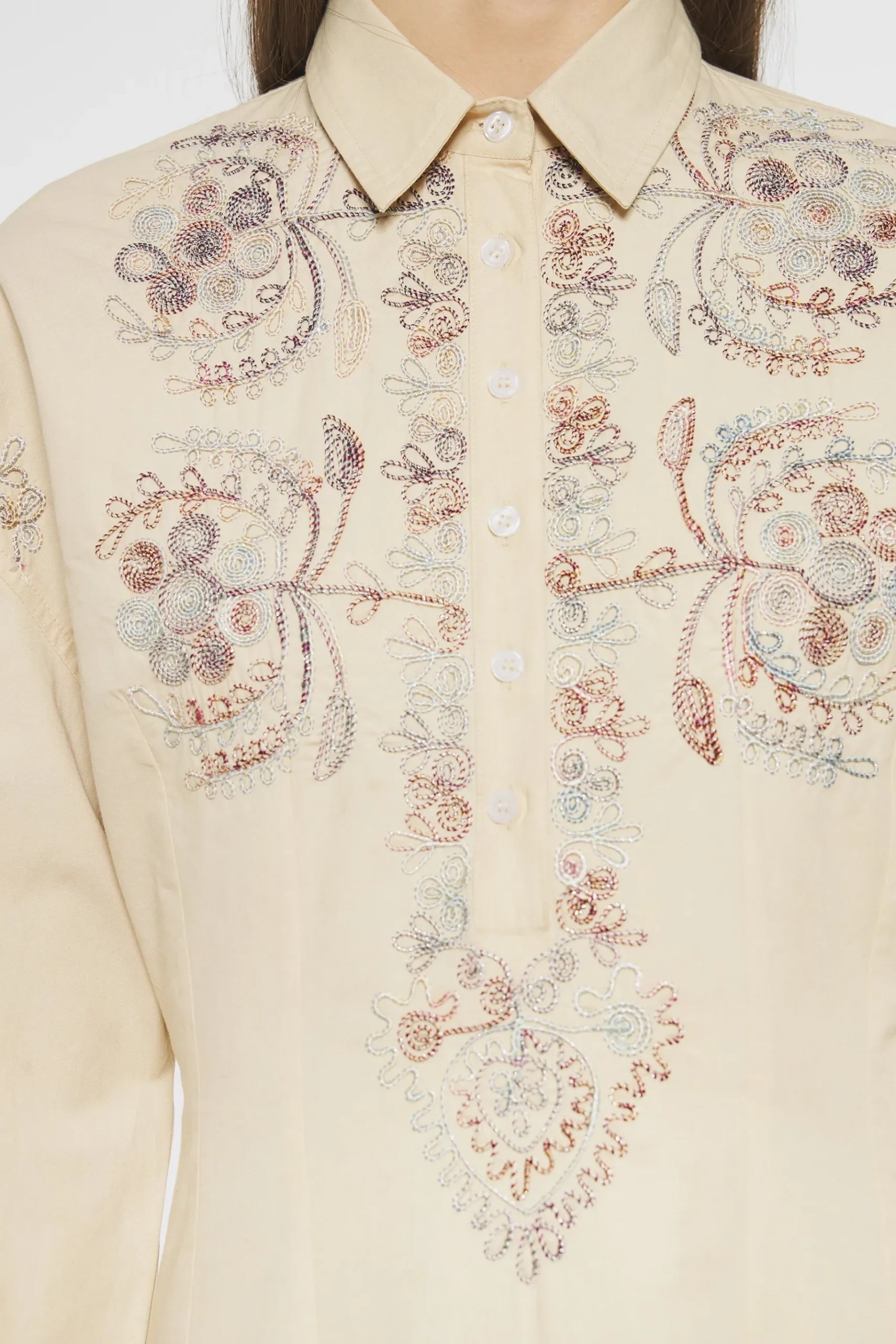 ANTIK BATIK Ziggy Embroidered mini dress Cream Flash Sale